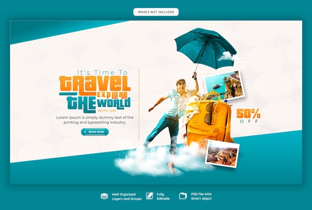 PSD travel and tourism web banner template