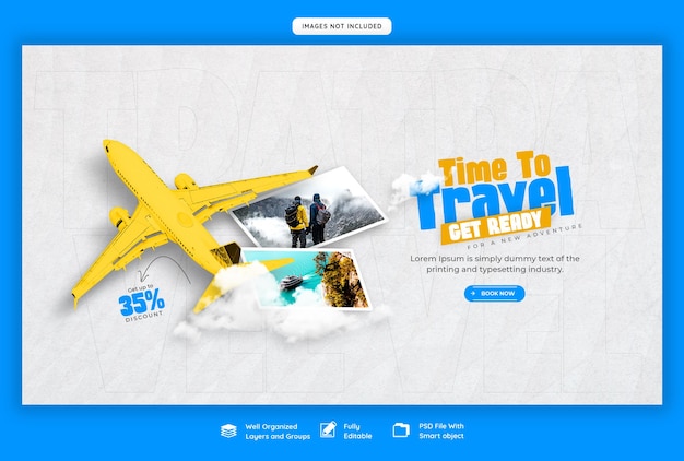 Travel and tourism web banner template