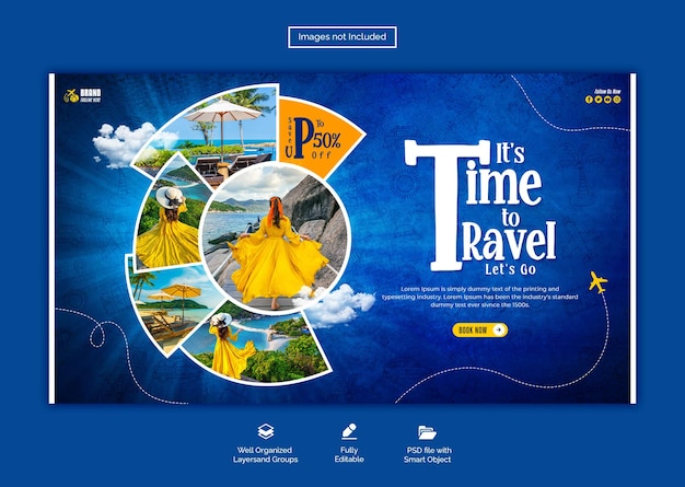 PSD travel and tourism web banner template