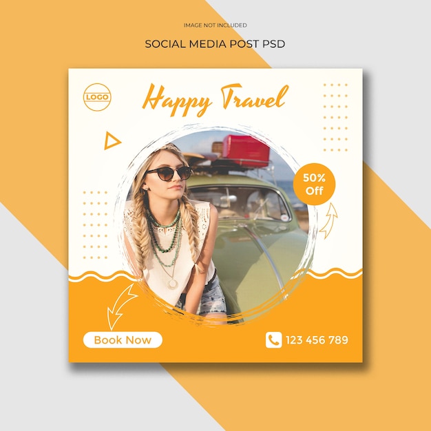 Travel tours social media banner template