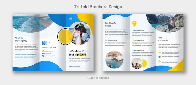 PSD travel trifold brochure template