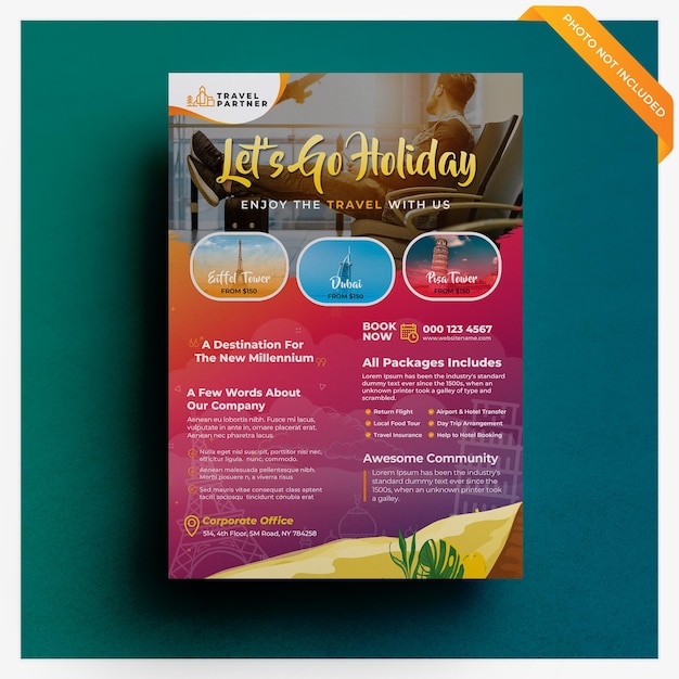 PSD travel vacation flyer template