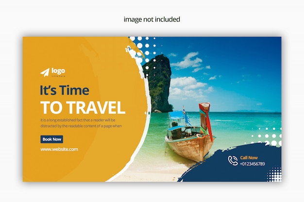 PSD progettazione di banner web di viaggio