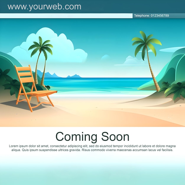 Travel website under construction landing page with coming soon