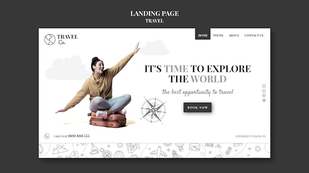 PSD travel the world  landing page template