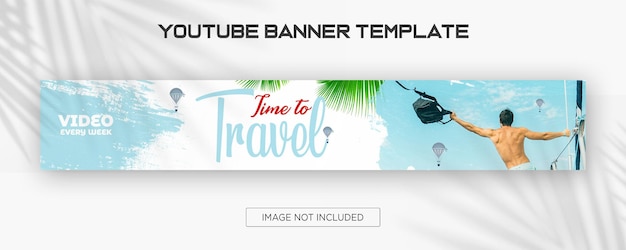 Travel youtube banner cover template