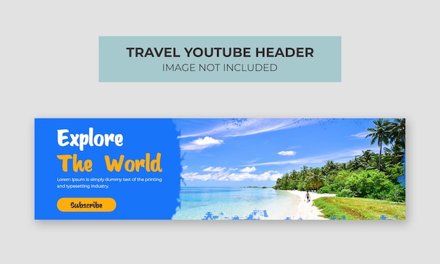 PSD travel youtube channel cover header template