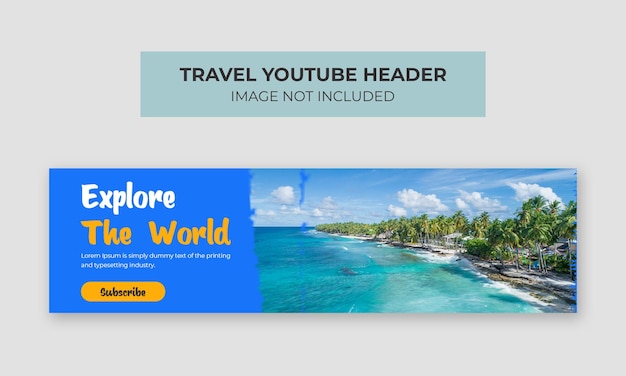 PSD travel youtube channel cover header template