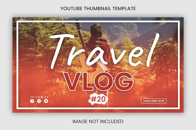 PSD あなたのチャンネルの旅行 youtube サムネイル デザイン