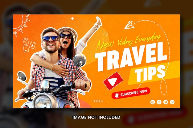 PSD travel youtube thumbnail template