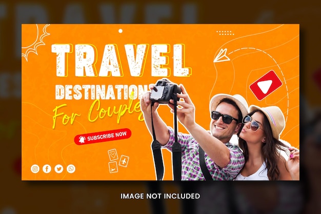 PSD travel youtube thumbnail template