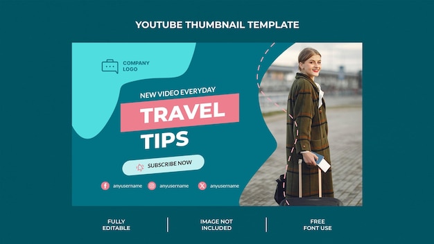 travel youtube thumbnail template