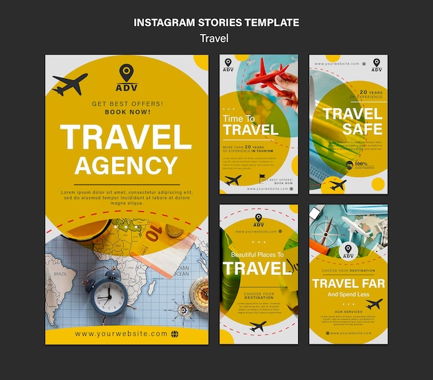 PSD traveling agency social media stories