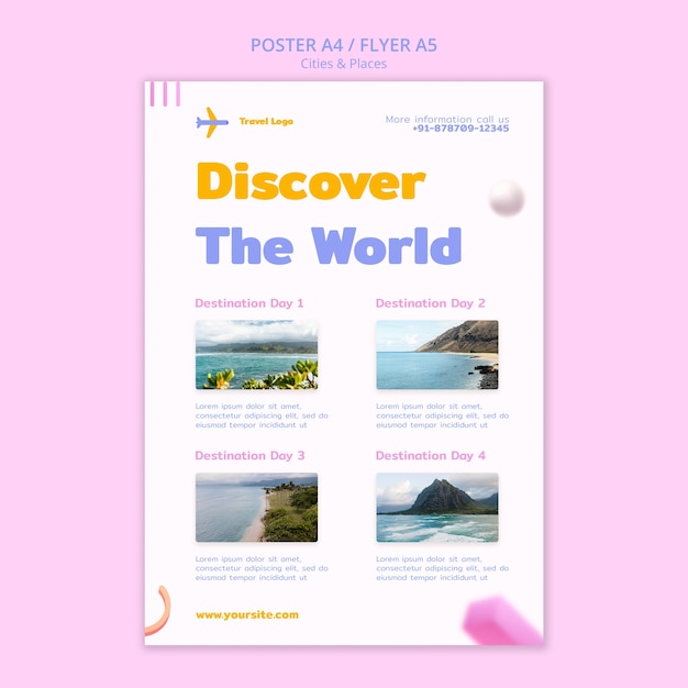 PSD traveling concept poster template