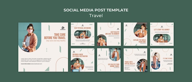 PSD traveling concept social media posts