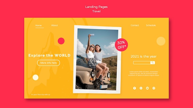 Traveling landing page template