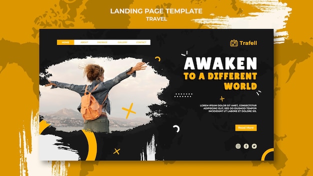 traveling landing page template