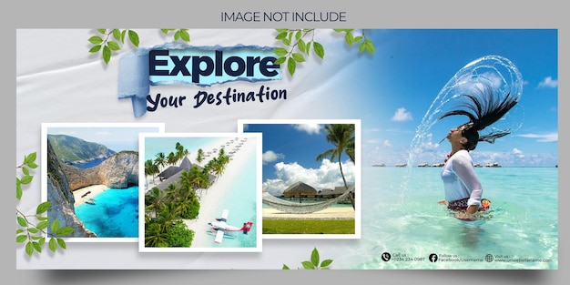Traveling social media banner template design