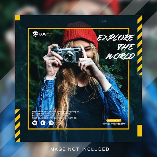 Traveling social media banner template