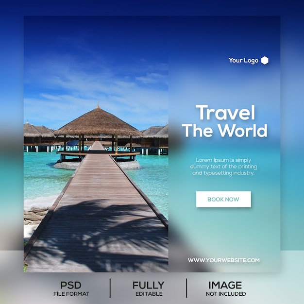 PSD traveling social media banner template