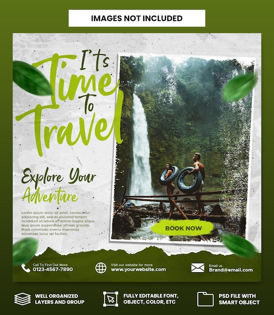 Traveling social media instagram banner posts template