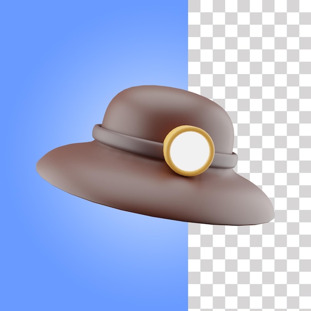 PSD travelling hat 3d icon