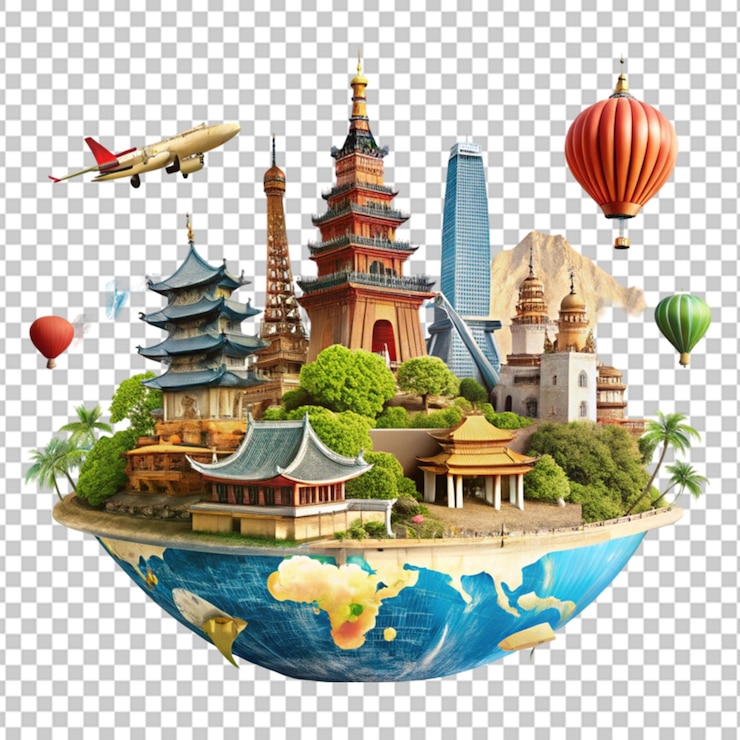 PSD 透明な背景の旅行アイコン