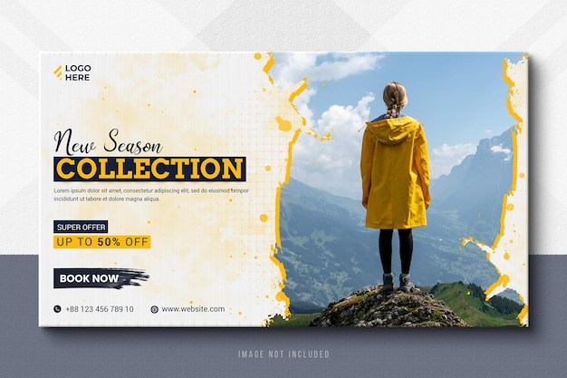 ソーシャルメディアテンプレートとInstagramの投稿のための旅行のWebバナー