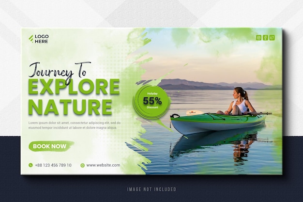 Travels web banner for social media template and instagram post