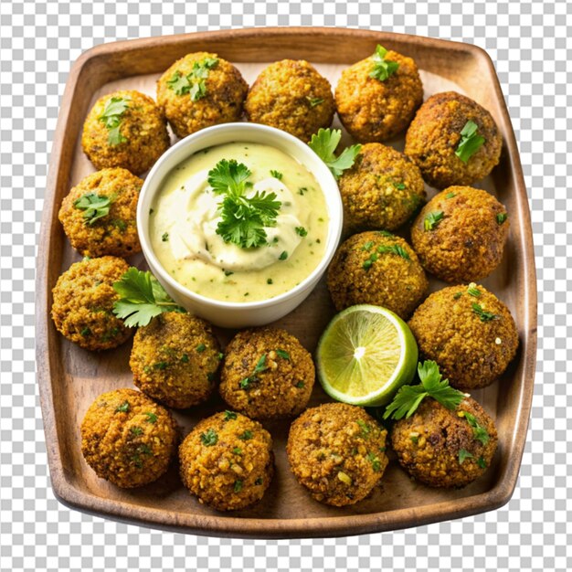 PSD tray of golden brown falafel