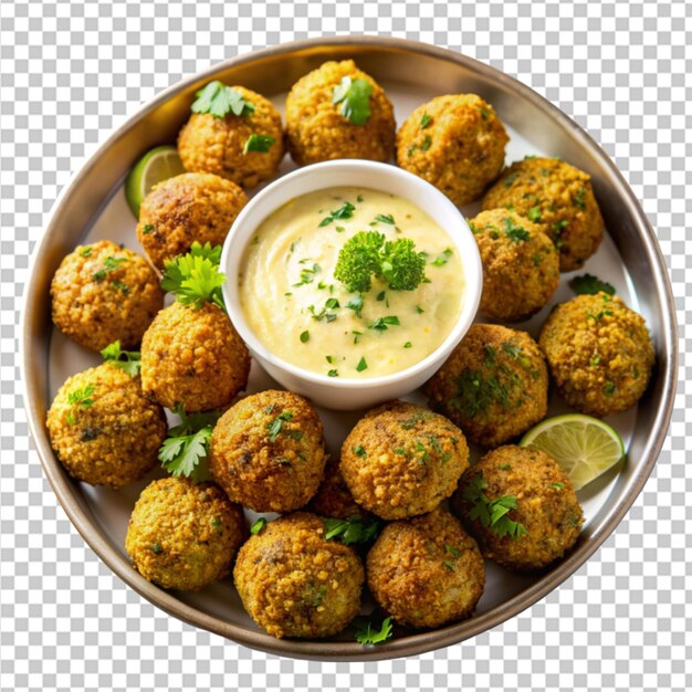 PSD tray of golden brown falafel