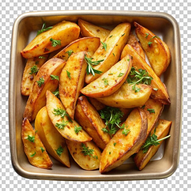 PSD tray of golden brown potato