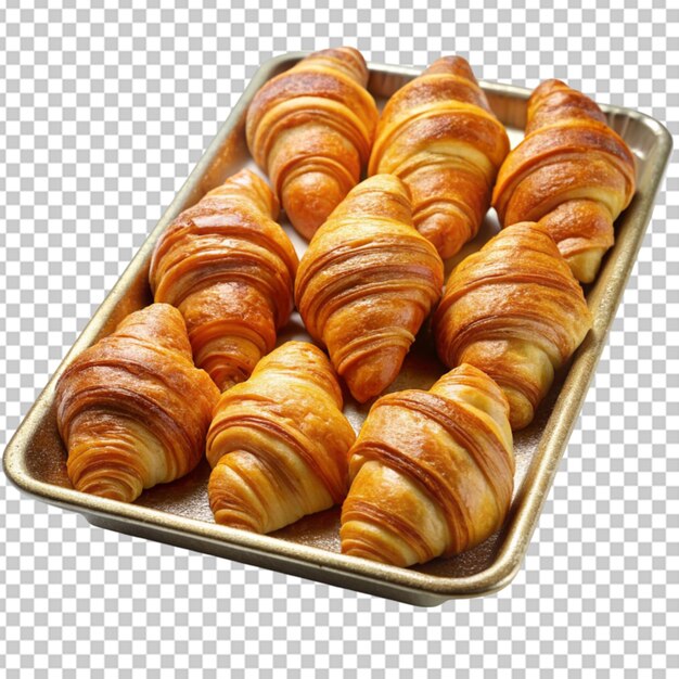 PSD tray of golden croissants