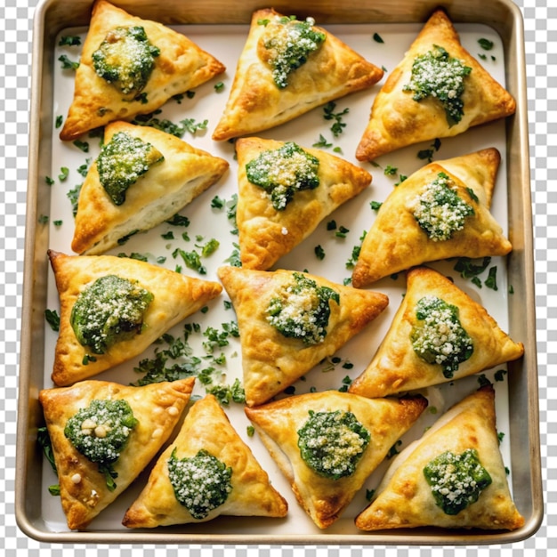 PSD tray of savory spinach and feta cheese