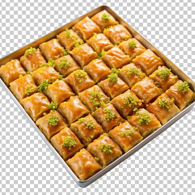 PSD tray of sweet and sticky baklava ayered