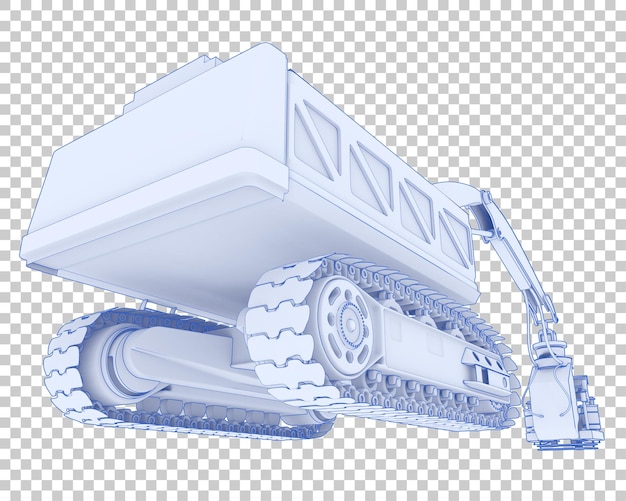 Tre kutter maskin på transparent bakgrunn 3D-rendering illustrasjon