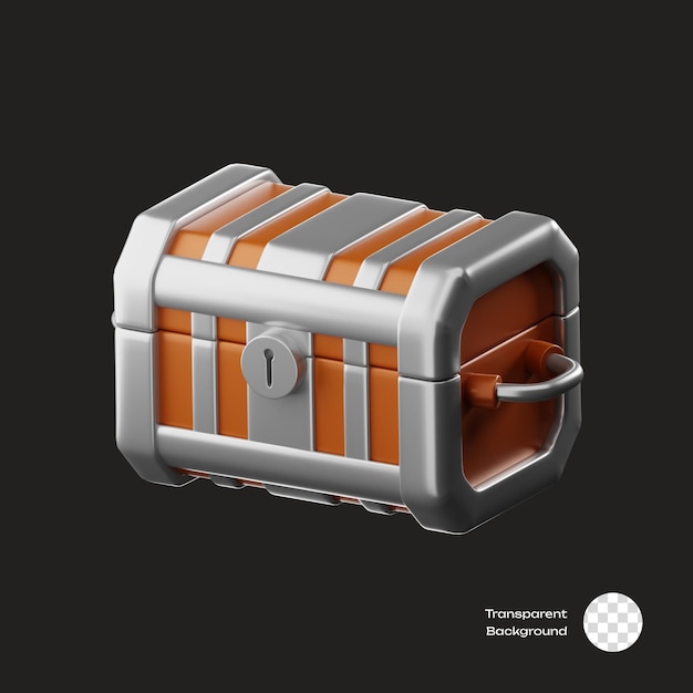 PSD treasure chest game assets 3d icon