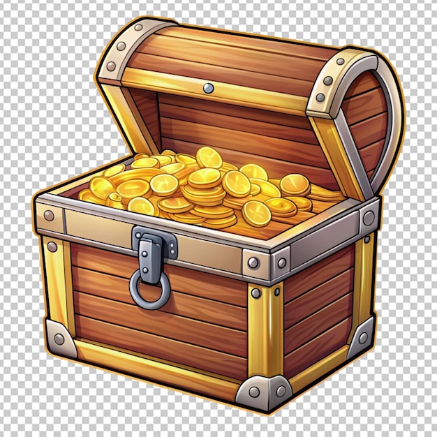 PSD treasure chest sticker on transparent background