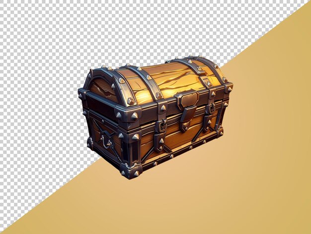 PSD treasure chest with transparent background
