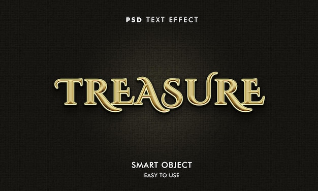 treasure text effect template with gold color