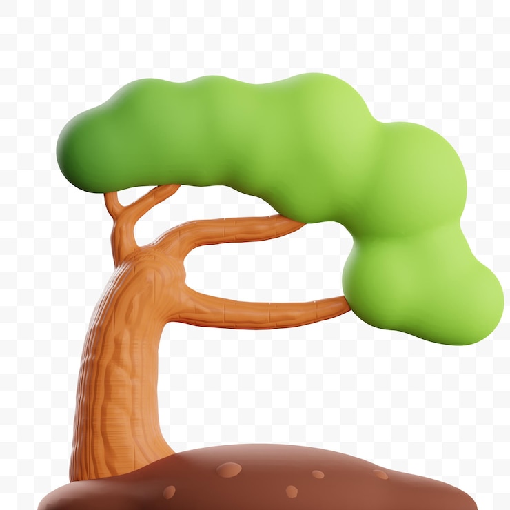 PSD tree 3d illustration