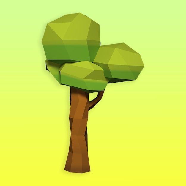 3d дерево lowpoly дерево