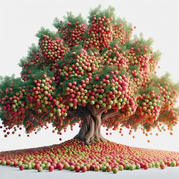 A tree apple tree on a white background