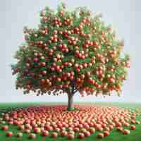 PSD a tree apple tree on a white background