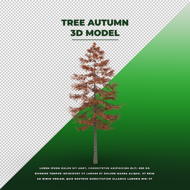 PSD modello isolato 3d di autunno dell'albero