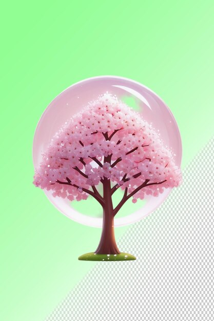 A tree in a bubble with a tree in it