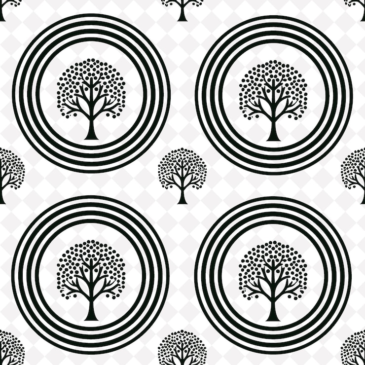 PSD a tree and circles are arranged in a circle