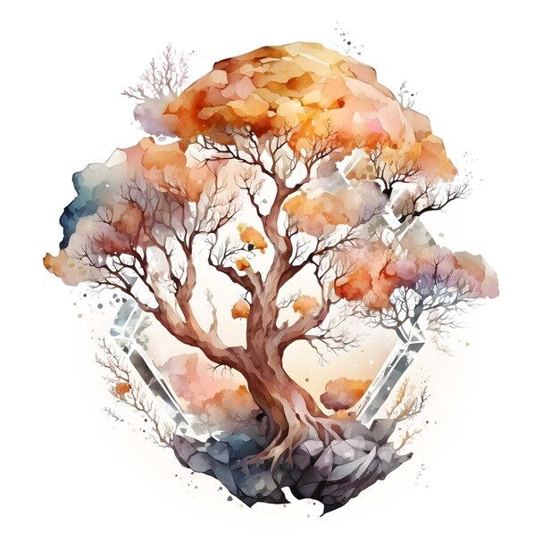 PSD tree crytal gem 4096px png прозрачный 300dpi для футболки клипарт книжная рамка настенная живопись