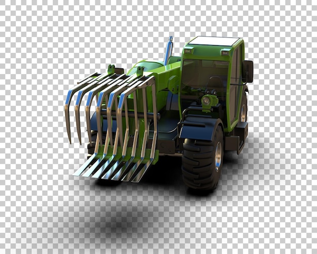 PSD macchina di taglio degli alberi isolata sullo sfondo illustrazione di rendering 3d