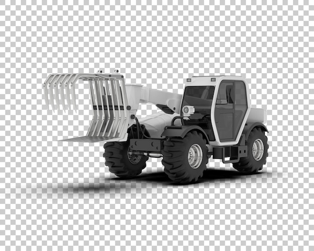 나무 절단 기계는 배경 3d 렌더링 일러스트레이션에 고립되어 있습니다.